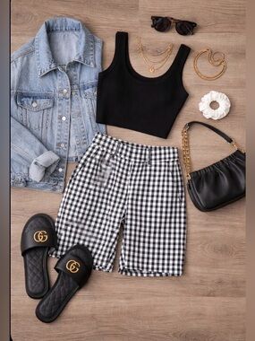 J. Crew 9” Frankie Bermuda Short In Gingham